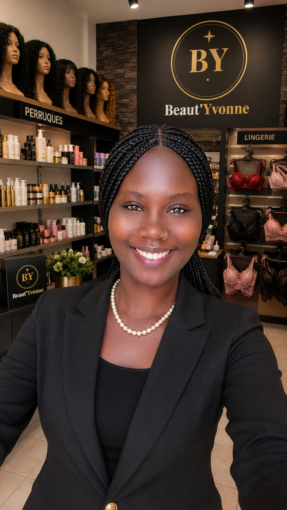 Yvonne, fondatrice de Beaut'Yvonne, dans sa boutique